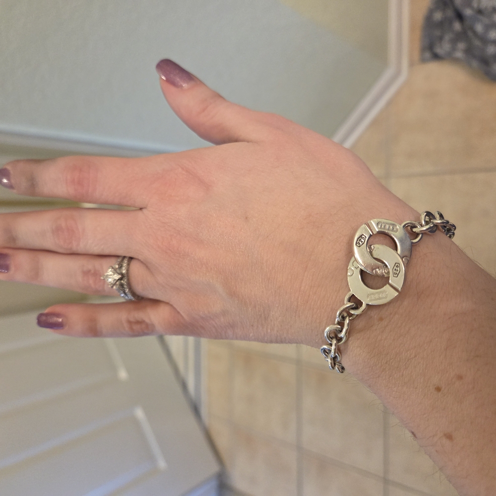 Tiffany Double Circles 'Handcuffs' Sterling Silver Bracelet RARE
